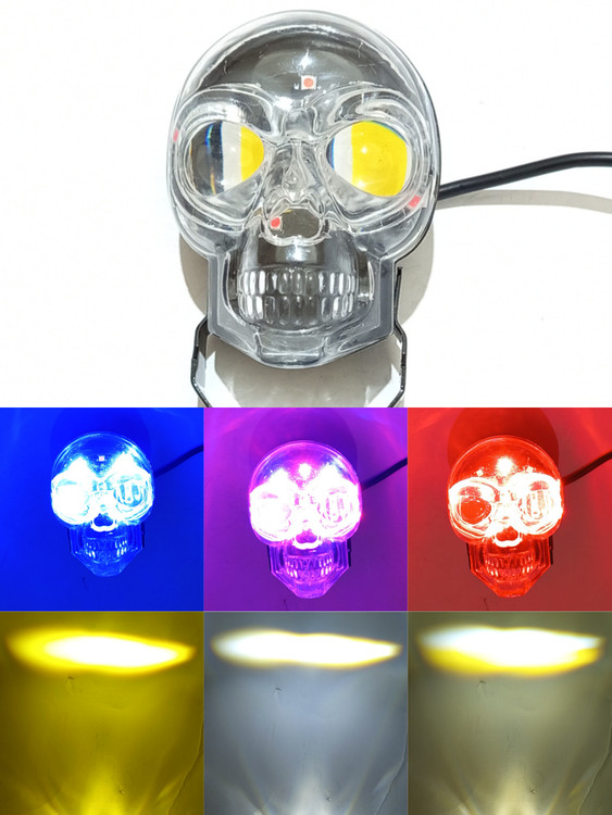 خرید پرژکتور 2لنز8حالته مدل اسکلتی بدنه شفاف و نئون دار