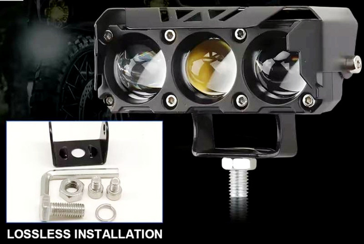 پرژکتور آفرودی مدل 3 لنز 4 حالته فلزی تلسکوپی ( فلاشردار)