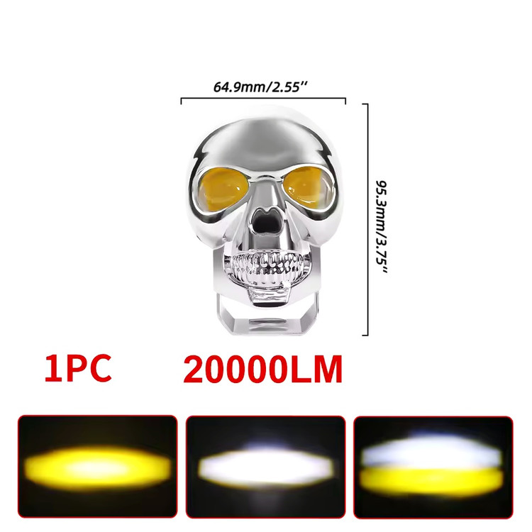 پرژکتور اسکلت مدل کروم دو لنز 4 حالته (فلاشردار)