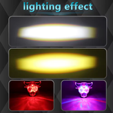 پرژکتور 2 لنز8حالته مدل کله گاوی بدنه شفاف تلسکوپی (نئون دار)