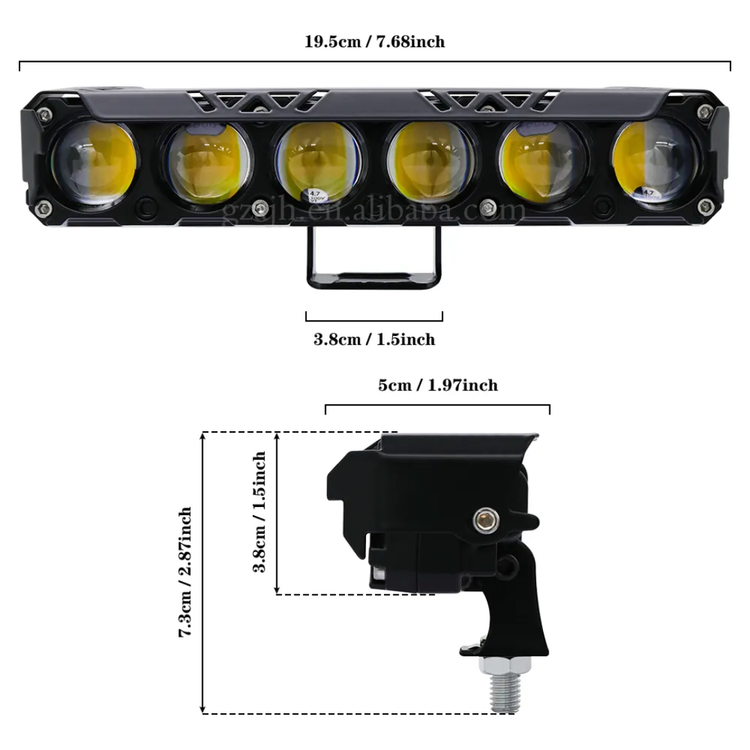 پرژکتور شش لنزآفرودی ۵ حالته تلسکوپی فلزی ( فلاشردار)