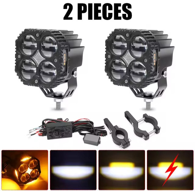 پرژکتور۴ لنز آفرودی مدل (SYC_120W) دارای سنسور تنظیم خودکار نور،فلاشردار،دیلایت دار