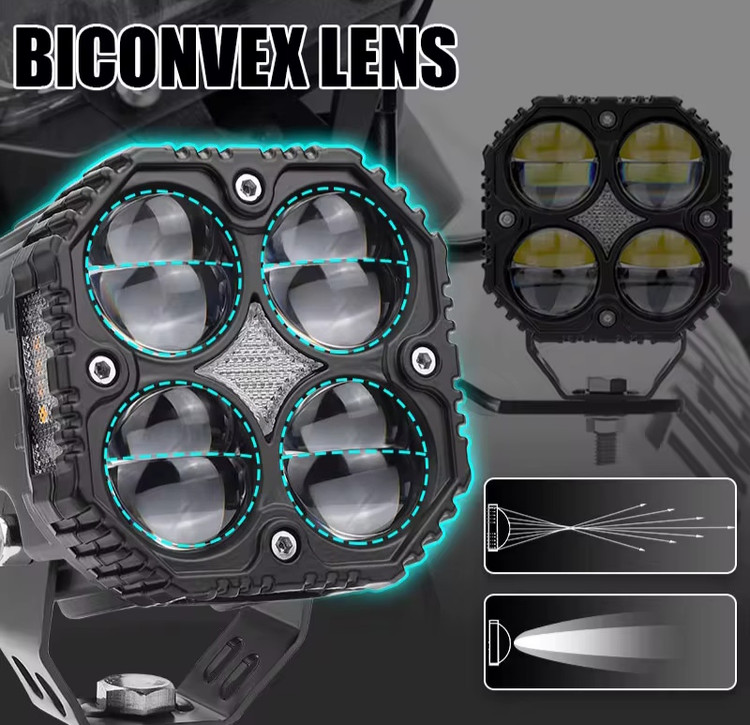 پرژکتور آفرودی چهار لنز (SYC_120W) دارای سنسور تنظیم خودکار نور،فلاشردار،دیلایت دار