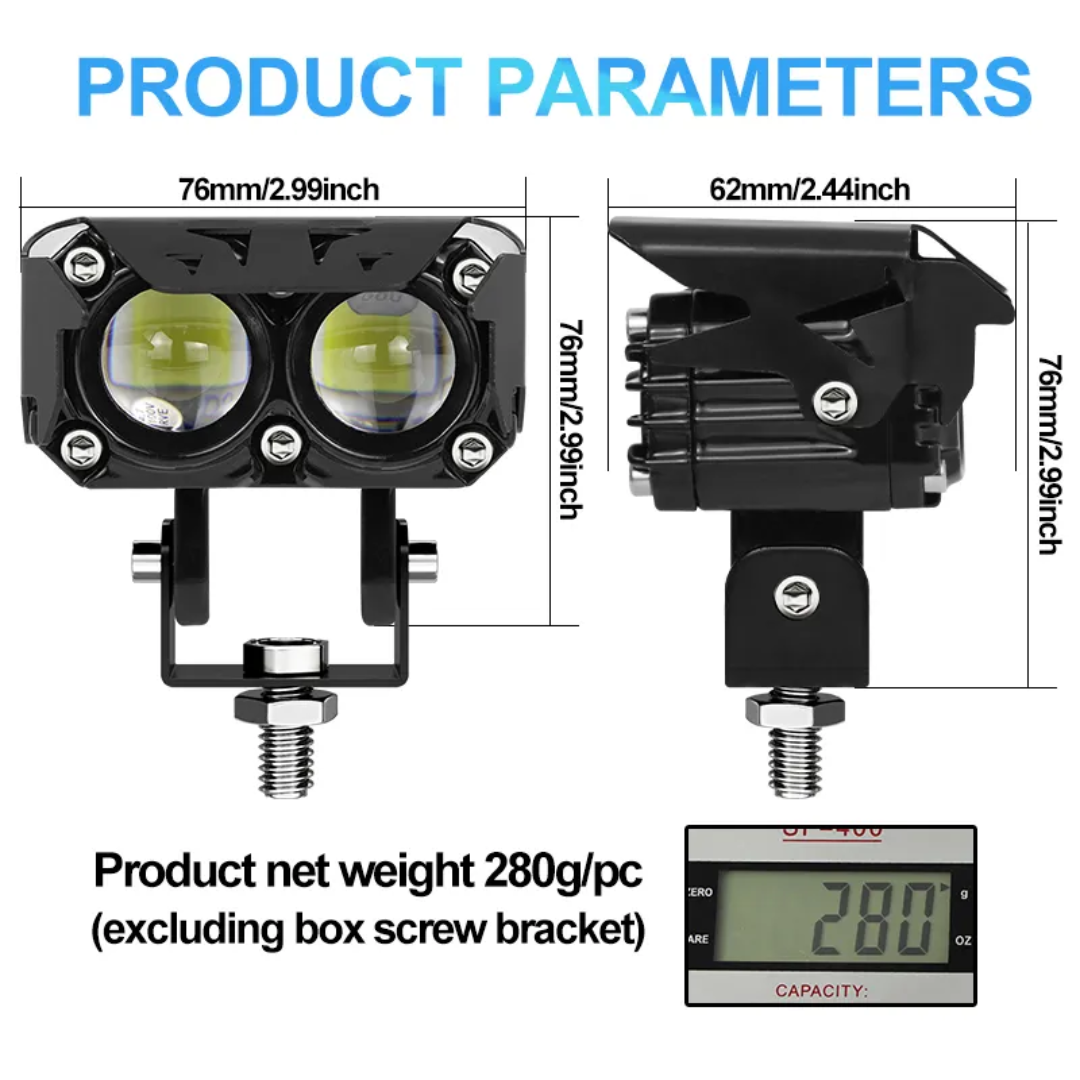 خرید و قیمت پرژکتور آفرودی مدل ۲ لنز۴ حالته GP_05 تلسکوپی و فلاشردار