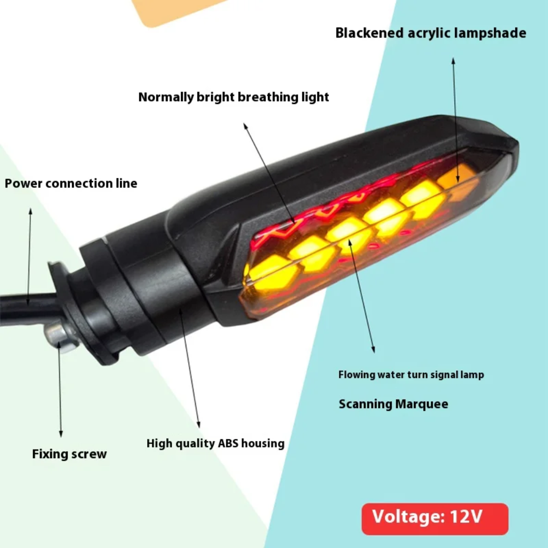 خرید و قیمت چراغ راهنمای موتورسیکلت مدلA_9 اسپورت رانینگ دار ودیلایت دار