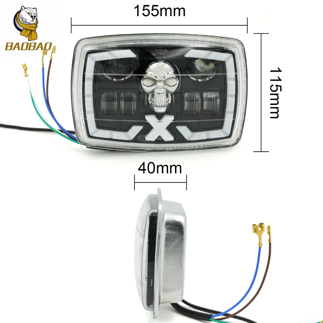 چراغ جلوی موتورسیکلت مدل ال ای دی 5حالته راهنمادار