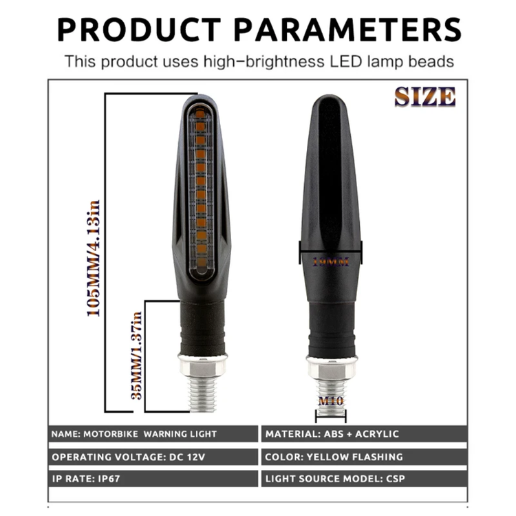 قیمت چراغ راهنمای موتورسیکلت مدل A_۸ اسپورت (رانینگ دار)