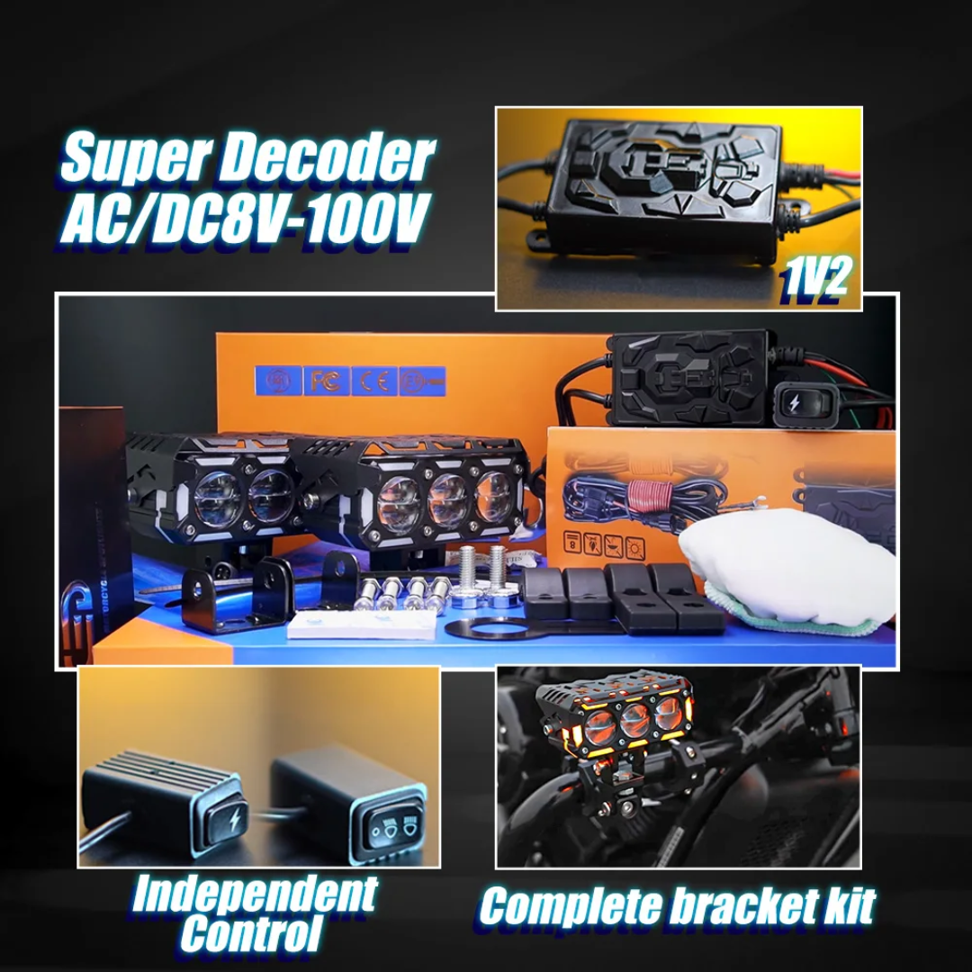 خرید وقیمت پرژکتور ۳ لنز آفرودی مدل (JRY_18) با سنسور تنظیم خودکار نور،فلاشردار،دیلایت دار