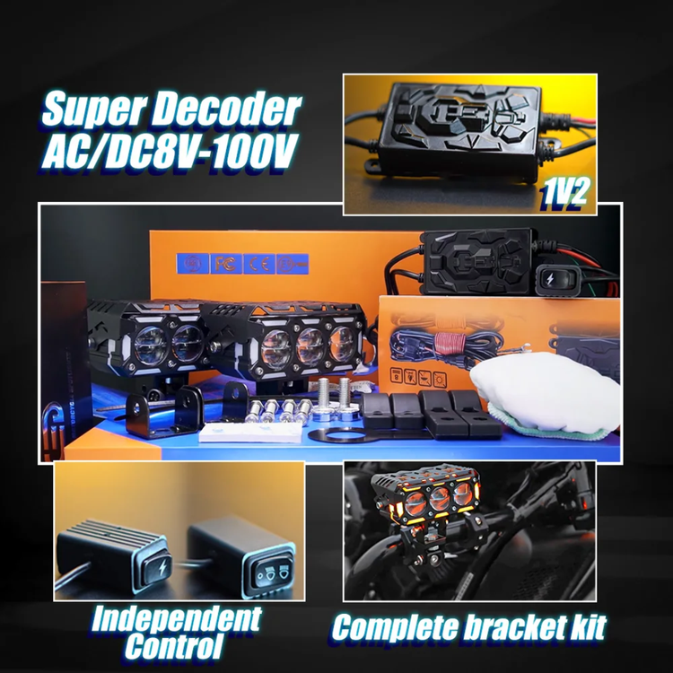 خرید وقیمت پرژکتور ۳ لنز آفرودی مدل (JRY_18) با سنسور تنظیم خودکار نور،فلاشردار،دیلایت دار