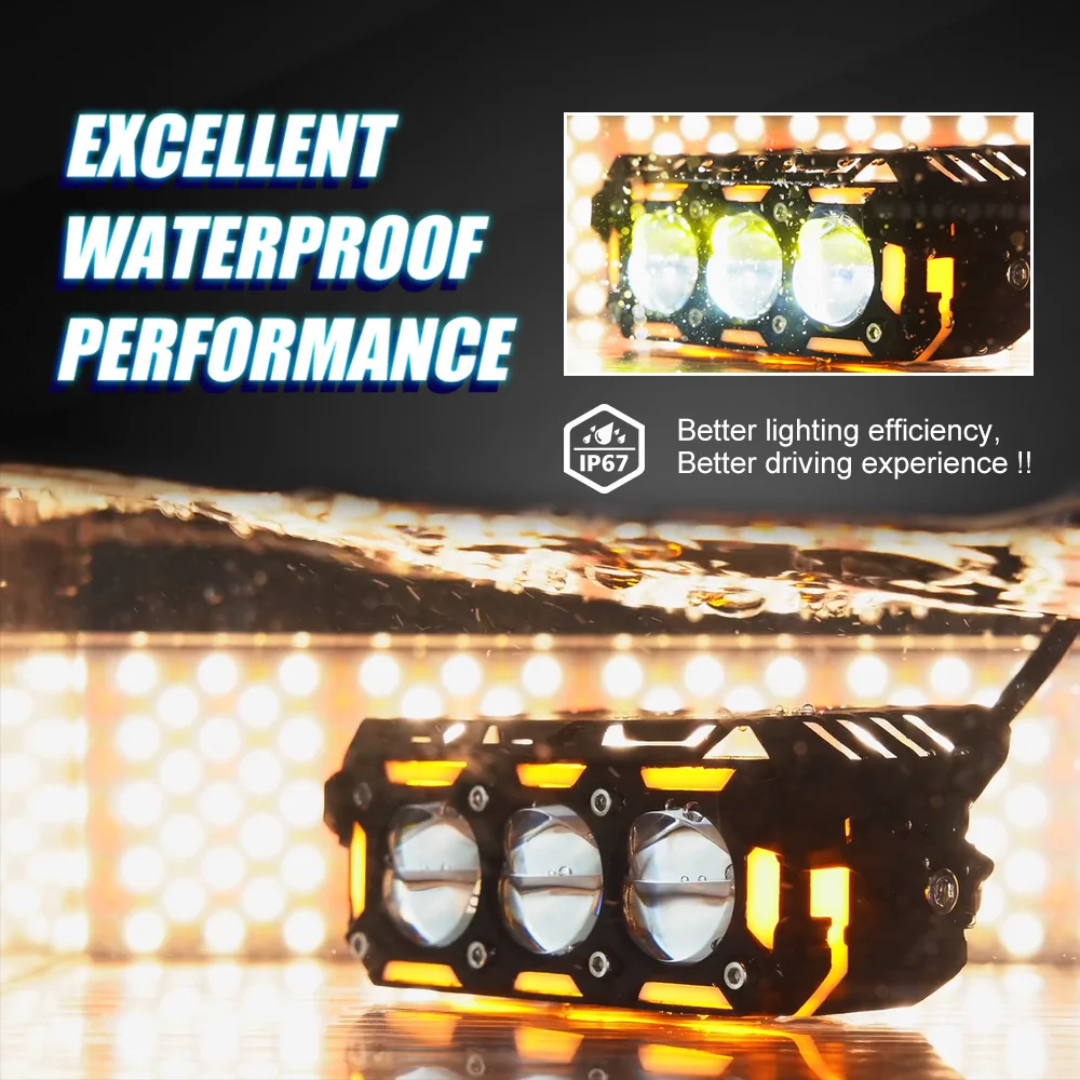 خریدوقیمت پرژکتور ۳ لنز آفرودی مدل (JRY_18) با سنسور تنظیم خودکار نور،فلاشردار،دیلایت دار