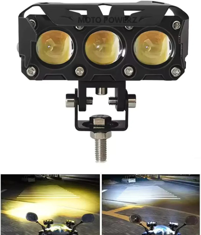 خرید و قیمت پرژکتور آفرودی مدل 3 لنز فن دار چهار حالته دیلایت دار و فلاشردار LIUHJG