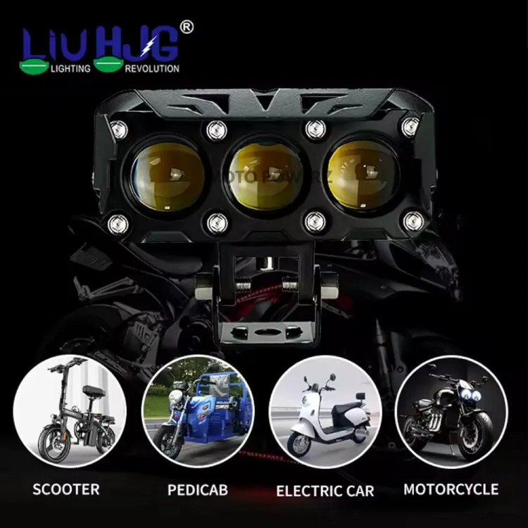 قیمت پرژکتور آفرودی مدل 3 لنز فن دار چهار حالته دیلایت دار و فلاشردار LIUHJG