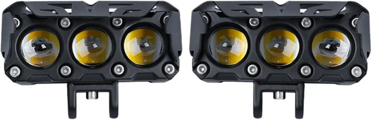 خرید و قیمت پرژکتور آفرودی مدل 3 لنز فن دار 4 حالته دیلایت دار و فلاشردار LIUHJG