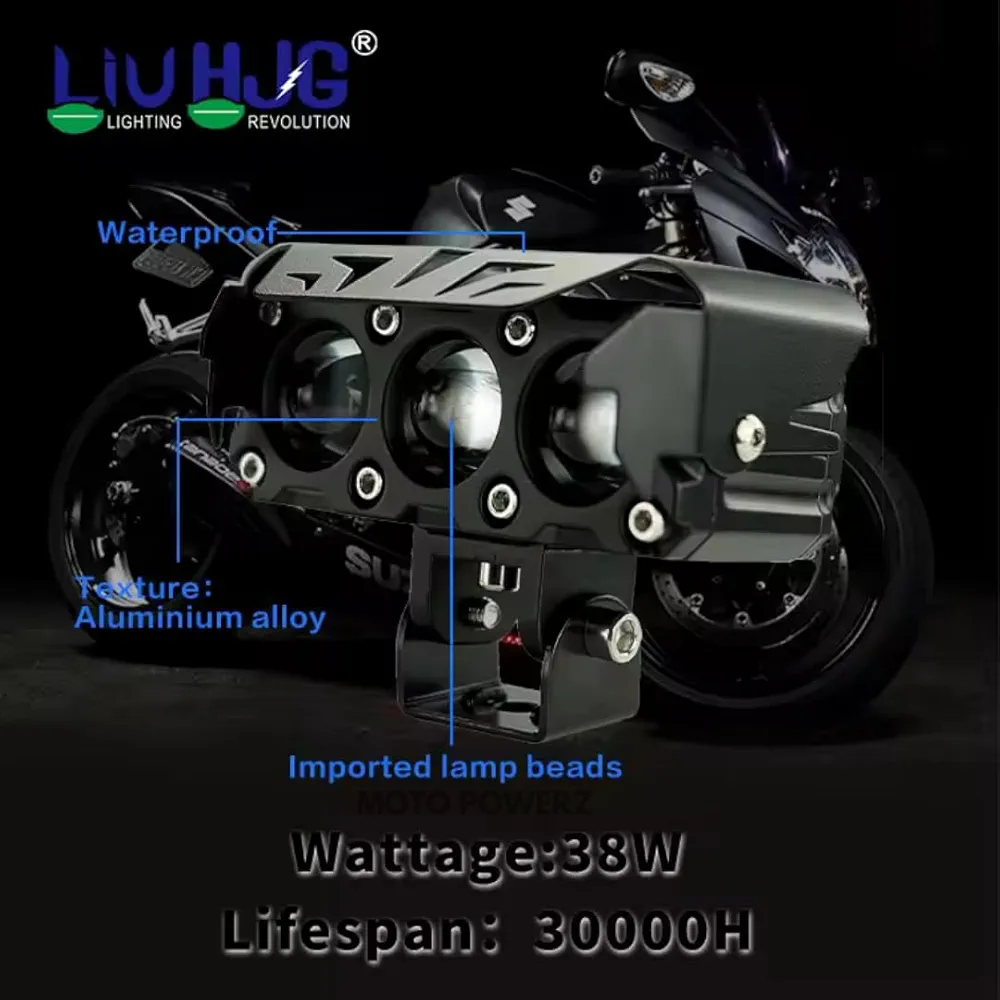 قیمت و خرید پرژکتور آفرودی مدل 3 لنز فن دار 4 حالته دیلایت دار و فلاشردار LIUHJG