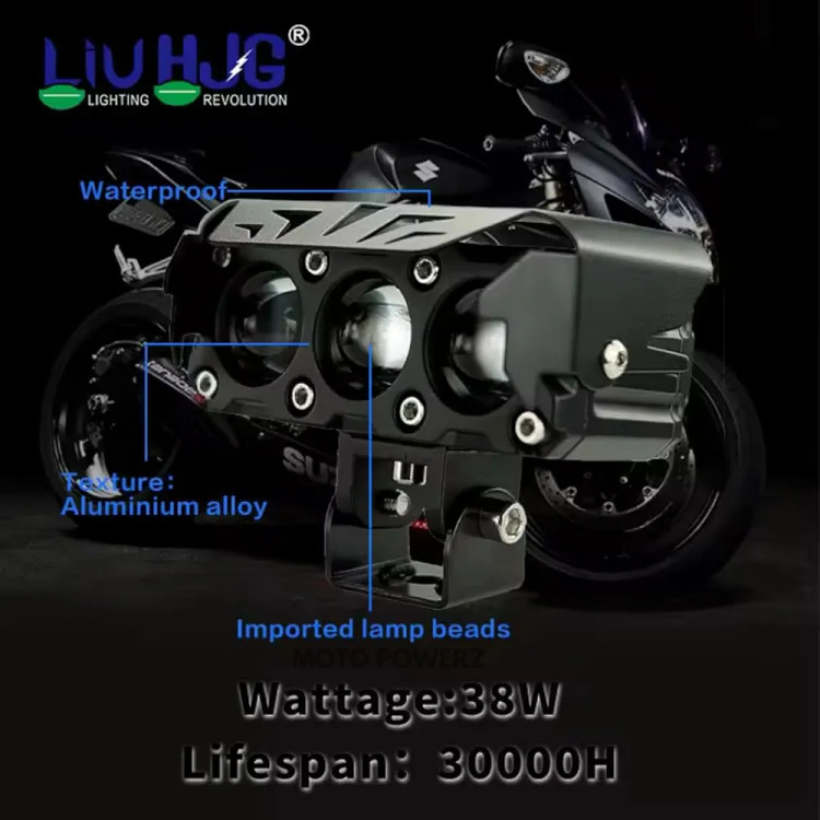 قیمت و خرید پرژکتور آفرودی مدل 3 لنز فن دار 4 حالته دیلایت دار و فلاشردار LIUHJG