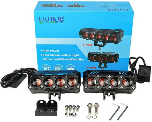 خرید پرژکتور آفرودی مدل 4 لنز فن دار 4 حالته دیلایت دار و فلاشردار LIUHJG