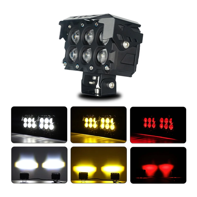 خرید وقیمت پرژکتور آفرودی مدل 6 لنز فن دار 4 حالته دیلایت دار و فلاشردار LIUHJG