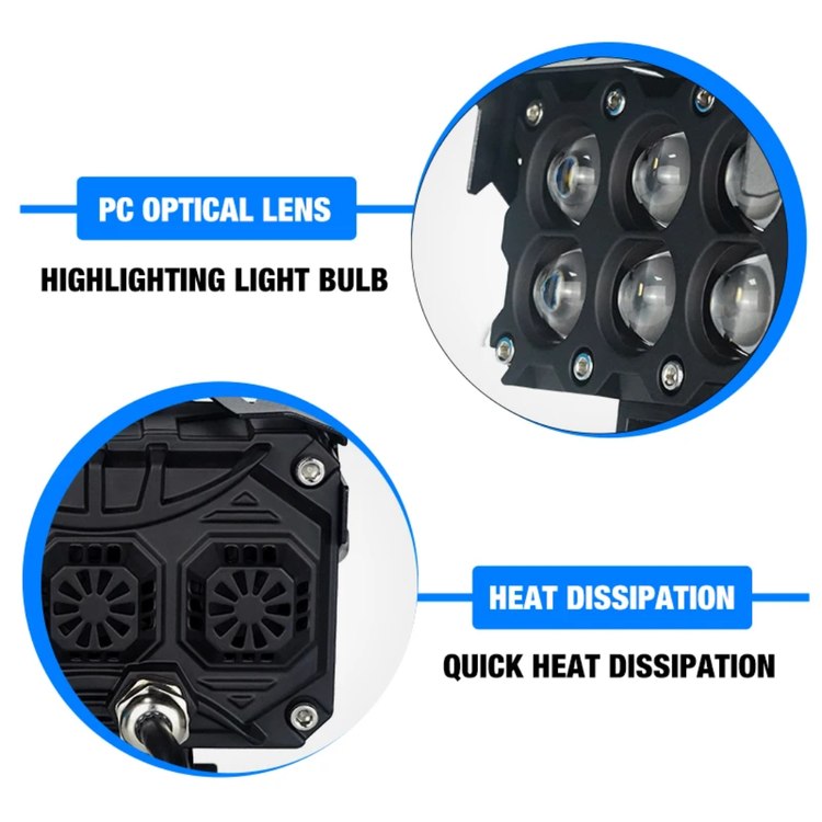 قیمت وخرید پرژکتور آفرودی مدل 6 لنز فن دار 4 حالته دیلایت دار و فلاشردار LIUHJG