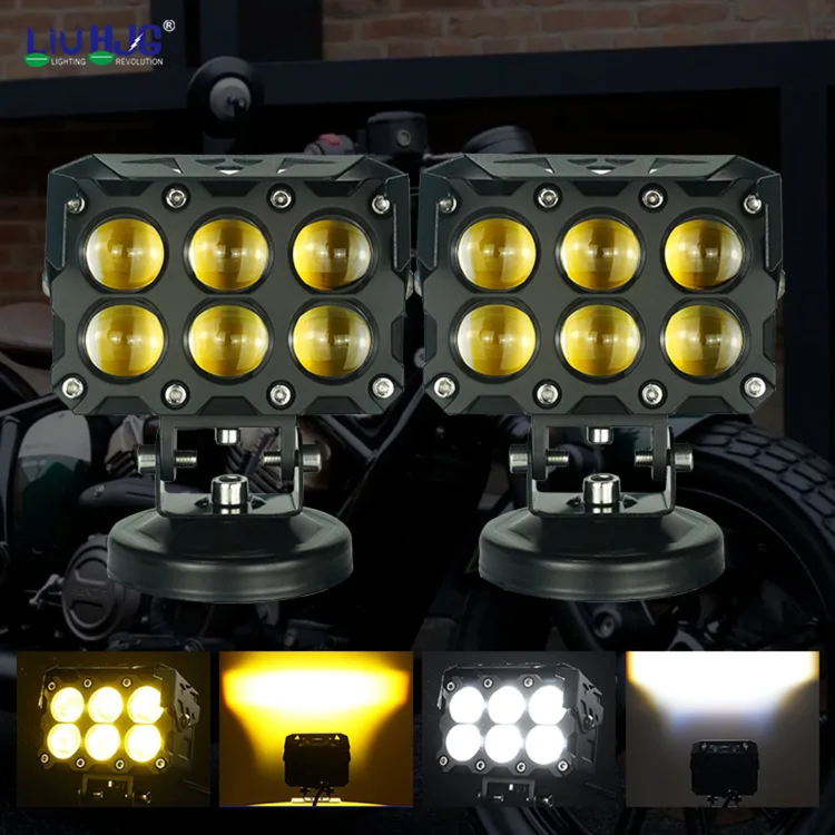 خرید و قیمت پرژکتور آفرودی مدل 6 لنز فن دار 4 حالته دیلایت دار و فلاشردار LIUHJG