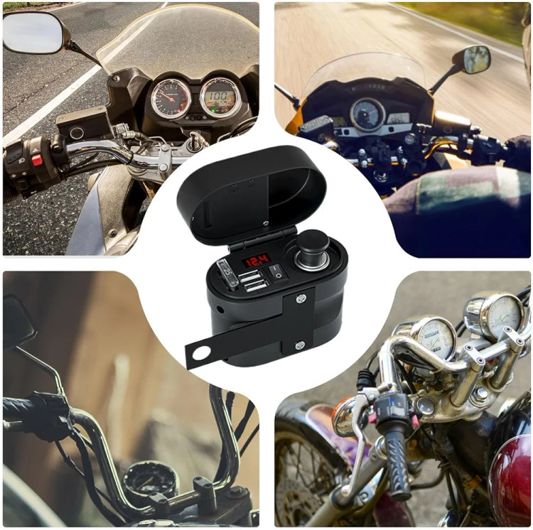 قیمت وخرید شارژر مبایل موتورسیکلت مدل جافندکی دار و نمایشگر ساعت LIUHJG