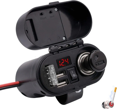 خریدشارژر مبایل موتورسیکلت مدل جافندکی دار و نمایشگر ساعت LIUHJG