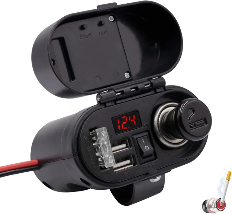 خریدشارژر مبایل موتورسیکلت مدل جافندکی دار و نمایشگر ساعت LIUHJG