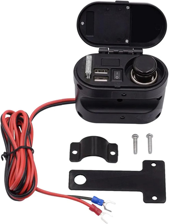 خرید شارژر مبایل موتورسیکلت مدل جافندکی دار و نمایشگر ساعت LIUHJG