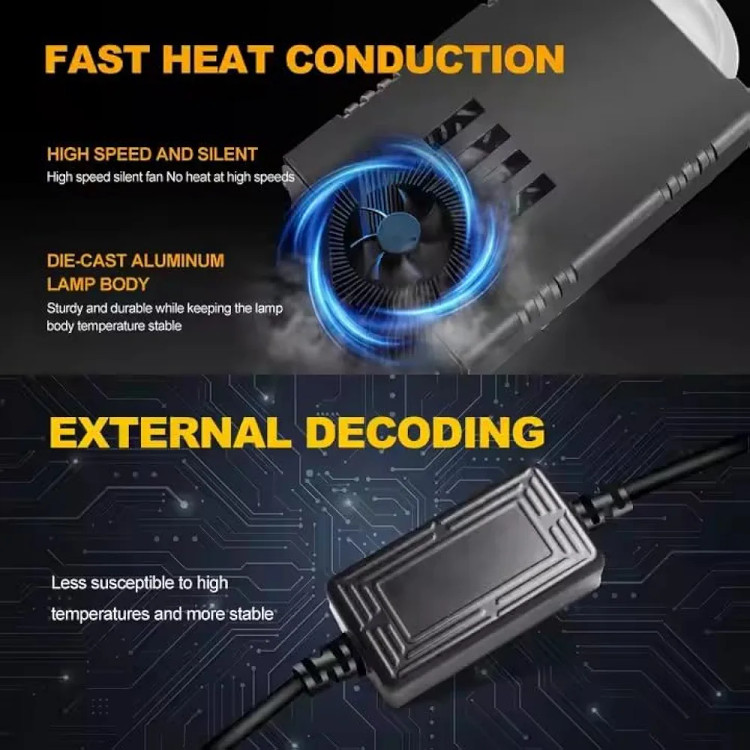 خرید و قیمت پرژکتور تک لنز مدل 4 حالته فن دار و دیلایت دار اورجینال LIUHJG (۲عددی)