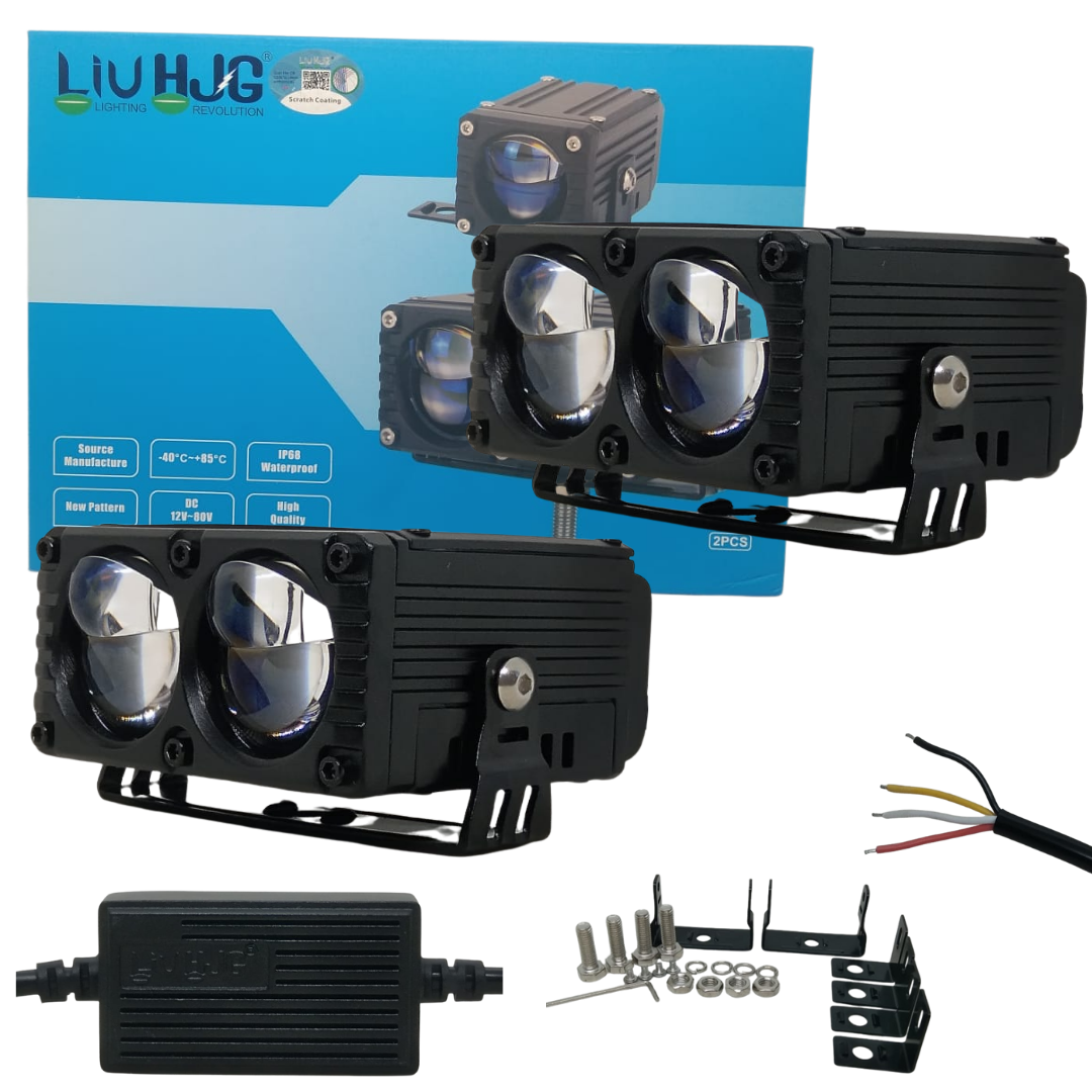 پرژکتور 2 لنز مدل فن دار H_P114 پنج حالته دیلایت دار LIUHJG (۲عددی)
