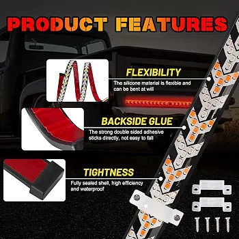 چراغ عقب Pick_up چهار حالته رانینگی دیلایت دار و راهنمادار (ژله ایی ۱۲۰ سانت)